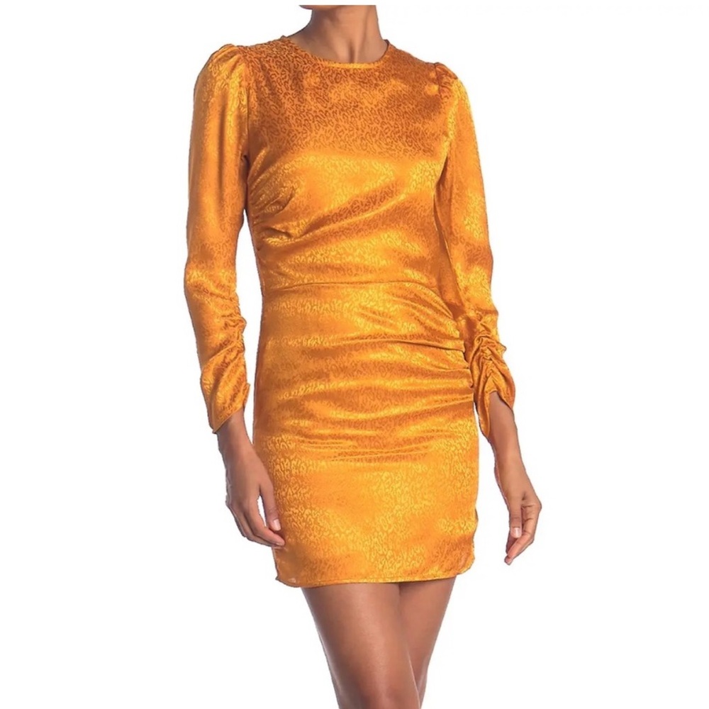 NSR Ines Ruched 3/4 Sleeve Mini Dress
